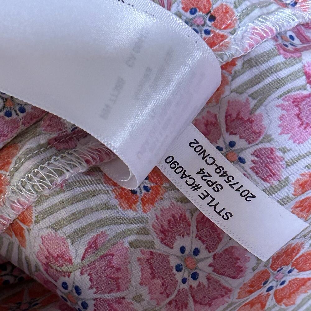 J Crew Liberty London Tie-Shoulder Top Tank Floral Ellie Women’s Small - Picture 6 of 7